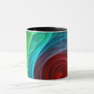 Rood Storm Bloemen Moderne Abstracte Kunst Kleuren Mok