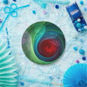 Rood Storm Bloemen Moderne Abstracte Kunst Kleuren Papieren Bordje (Feest)