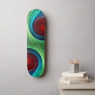 Rood Storm Bloemen Moderne Abstracte Kunst Kleuren Persoonlijk Skateboard