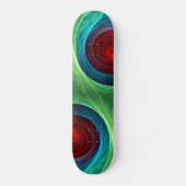 Rood Storm Bloemen Moderne Abstracte Kunst Kleuren Persoonlijk Skateboard (Voorkant)