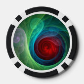 Rood Storm Bloemen Moderne Abstracte Kunst Kleuren Poker Chips (Achterkant)