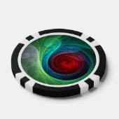 Rood Storm Bloemen Moderne Abstracte Kunst Kleuren Poker Chips (Enkel)
