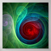 Rood Storm Bloemen Moderne Abstracte Kunst Kleuren Poster (Voorkant)