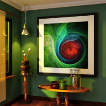 Rood Storm Bloemen Moderne Abstracte Kunst Kleuren