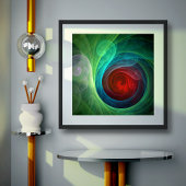 Rood Storm Bloemen Moderne Abstracte Kunst Kleuren Poster