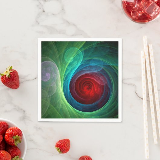 Rood Storm Bloemen Moderne Abstracte Kunst Kleuren Servet (Insitu)