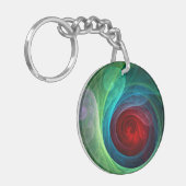 Rood Storm Bloemen Moderne Abstracte Kunst Kleuren Sleutelhanger (Voorkant Links)