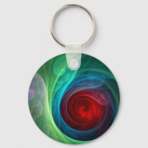 Rood Storm Bloemen Moderne Abstracte Kunst Kleuren Sleutelhanger