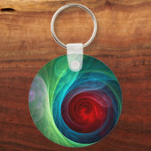 Rood Storm Bloemen Moderne Abstracte Kunst Kleuren Sleutelhanger (Voorkant)