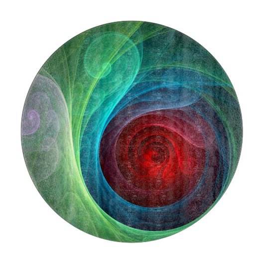 Rood Storm Bloemen Moderne Abstracte Kunst Kleuren Snijplank (Voorkant)