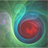 Rood Storm Bloemen Moderne Abstracte Kunst Kleuren Sticker (Voorkant)