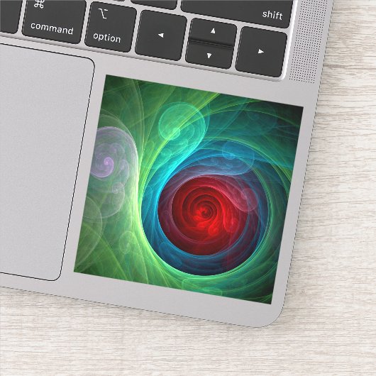 Rood Storm Bloemen Moderne Abstracte Kunst Kleuren Sticker (Detail)