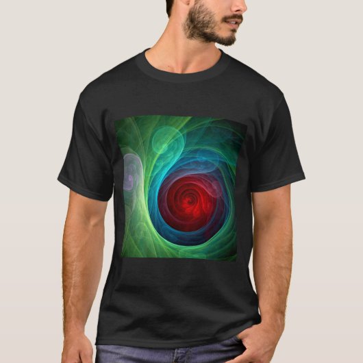 Rood Storm Bloemen Moderne Abstracte Kunst Kleuren T-shirt (Voorkant)