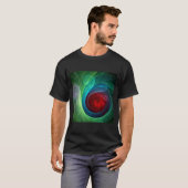 Rood Storm Bloemen Moderne Abstracte Kunst Kleuren T-shirt (Voorkant volledig)