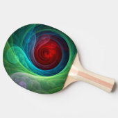 Rood Storm Bloemen Moderne Abstracte Kunst Kleuren Tafeltennisbatje (Zijkant)