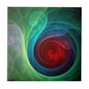 Rood Storm Bloemen Moderne Abstracte Kunst Kleuren Tegeltje