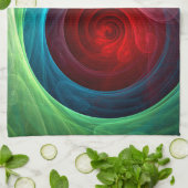 Rood Storm Bloemen Moderne Abstracte Kunst Kleuren Theedoek (Gevouwen)