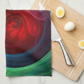 Rood Storm Bloemen Moderne Abstracte Kunst Kleuren Theedoek (Quarter Fold)