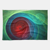 Rood Storm Bloemen Moderne Abstracte Kunst Kleuren Theedoek (Horizontaal)