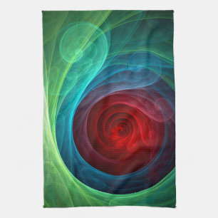 Rood Storm Bloemen Moderne Abstracte Kunst Kleuren Theedoek