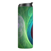 Rood Storm Bloemen Moderne Abstracte Kunst Kleuren Thermosbeker (Gedraaid links)