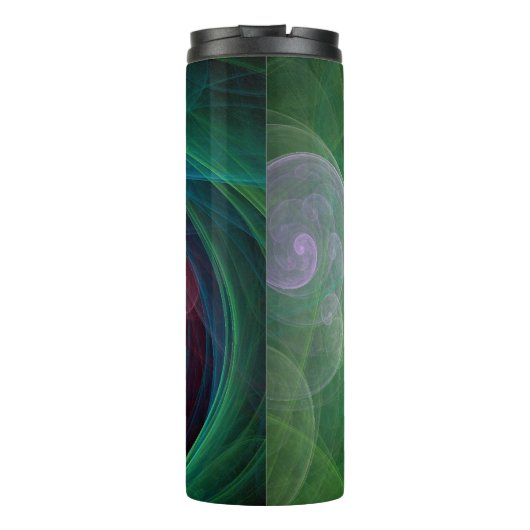 Rood Storm Bloemen Moderne Abstracte Kunst Kleuren Thermosbeker (Achterkant)