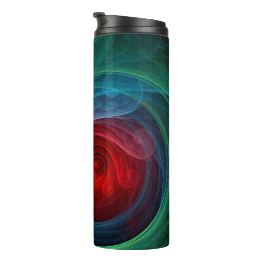 Rood Storm Bloemen Moderne Abstracte Kunst Kleuren Thermosbeker (Geroteerd rechts)