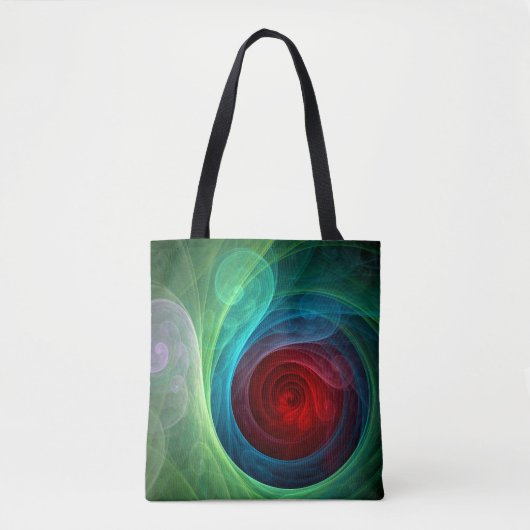 Rood Storm Bloemen Moderne Abstracte Kunst Kleuren Tote Bag (Voorkant)