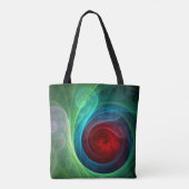 Rood Storm Bloemen Moderne Abstracte Kunst Kleuren Tote Bag (Achterkant)
