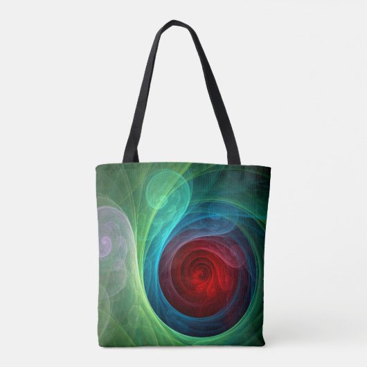 Rood Storm Bloemen Moderne Abstracte Kunst Kleuren Tote Bag (Achterkant)