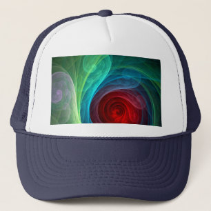Rood Storm Bloemen Moderne Abstracte Kunst Kleuren Trucker Pet
