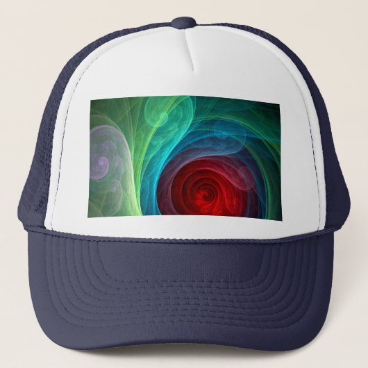 Rood Storm Bloemen Moderne Abstracte Kunst Kleuren Trucker Pet (Voorkant)