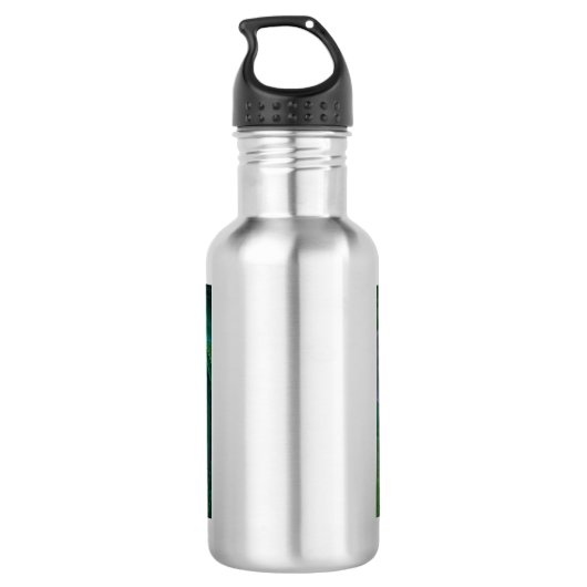 Rood Storm Bloemen Moderne Abstracte Kunst Kleuren Waterfles (Achterkant)