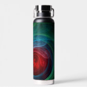 Rood Storm Bloemen Moderne Abstracte Kunst Kleuren Waterfles (Achterkant)