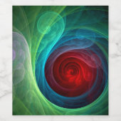 Rood Storm Bloemen Moderne Abstracte Kunst Kleuren Wijn Etiket (Enkel label)