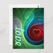 Rood Storm Bloemen Moderne Abstracte Kunst Liefdes Briefkaart (Voorkant / Achterkant)