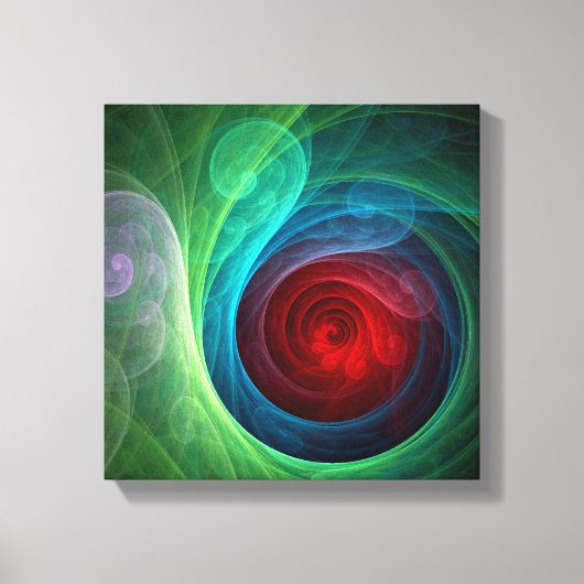 Rood Storm Floral Modern Abstract Zwart-wit Canvas Afdruk (Voorkant)