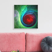 Rood Storm Floral Modern Abstract Zwart-wit Canvas Afdruk (Insitu (Woonkamer))