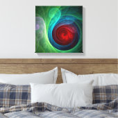 Rood Storm Floral Modern Abstract Zwart-wit Canvas Afdruk (Insitu (Slaapkamer))