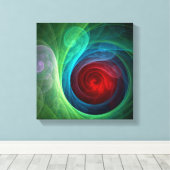 Rood Storm Floral Modern Abstract Zwart-wit Canvas Afdruk (Insitu (Houten vloer))