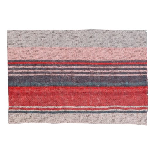 Rood Streep Linnen: Knitwear Textuur Kussensloop (Voorkant)