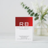Rood strepe White Background Monogram Visitekaartj Visitekaartje (Staand voorkant)