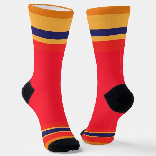 Rood + strepen sokken (Gebogen)