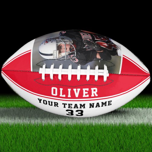 Rood Stripe Player-nummer Team Foto American Football