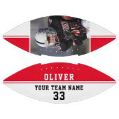 Rood Stripe Player-nummer Team Foto American Football (Panelen)