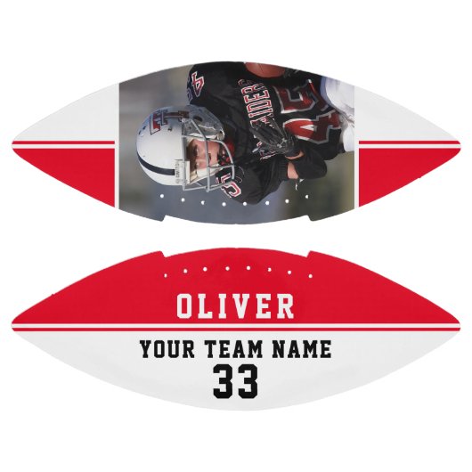 Rood Stripe Player-nummer Team Foto American Football (Panelen)