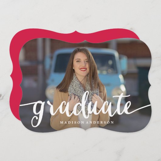 Rood stromend | Uitnodiging tot Afstuderen (Voorkant / Achterkant)