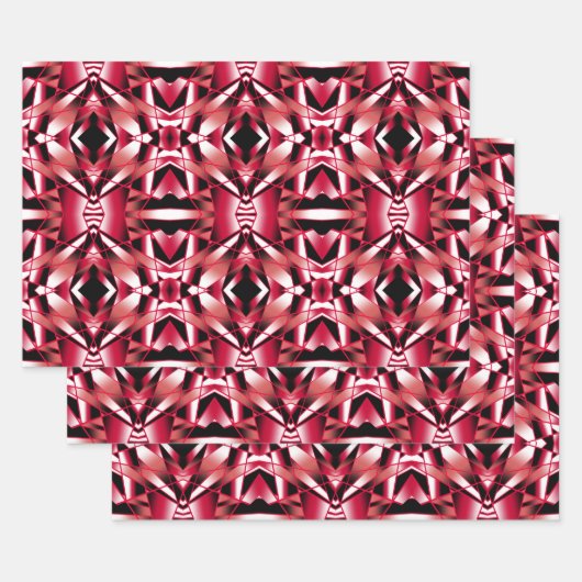Rood stroomperspectief Kleurgradiënt gevuld Art Inpakpapier Vel (Set)