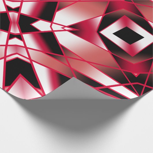 Rood stroomperspectief Verloopkleur gevuld Kunst Cadeaupapier (Hoek)