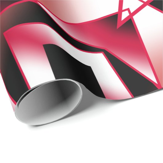 Rood stroomperspectief Verloopkleur gevuld Kunst Cadeaupapier (Rol Hoek)